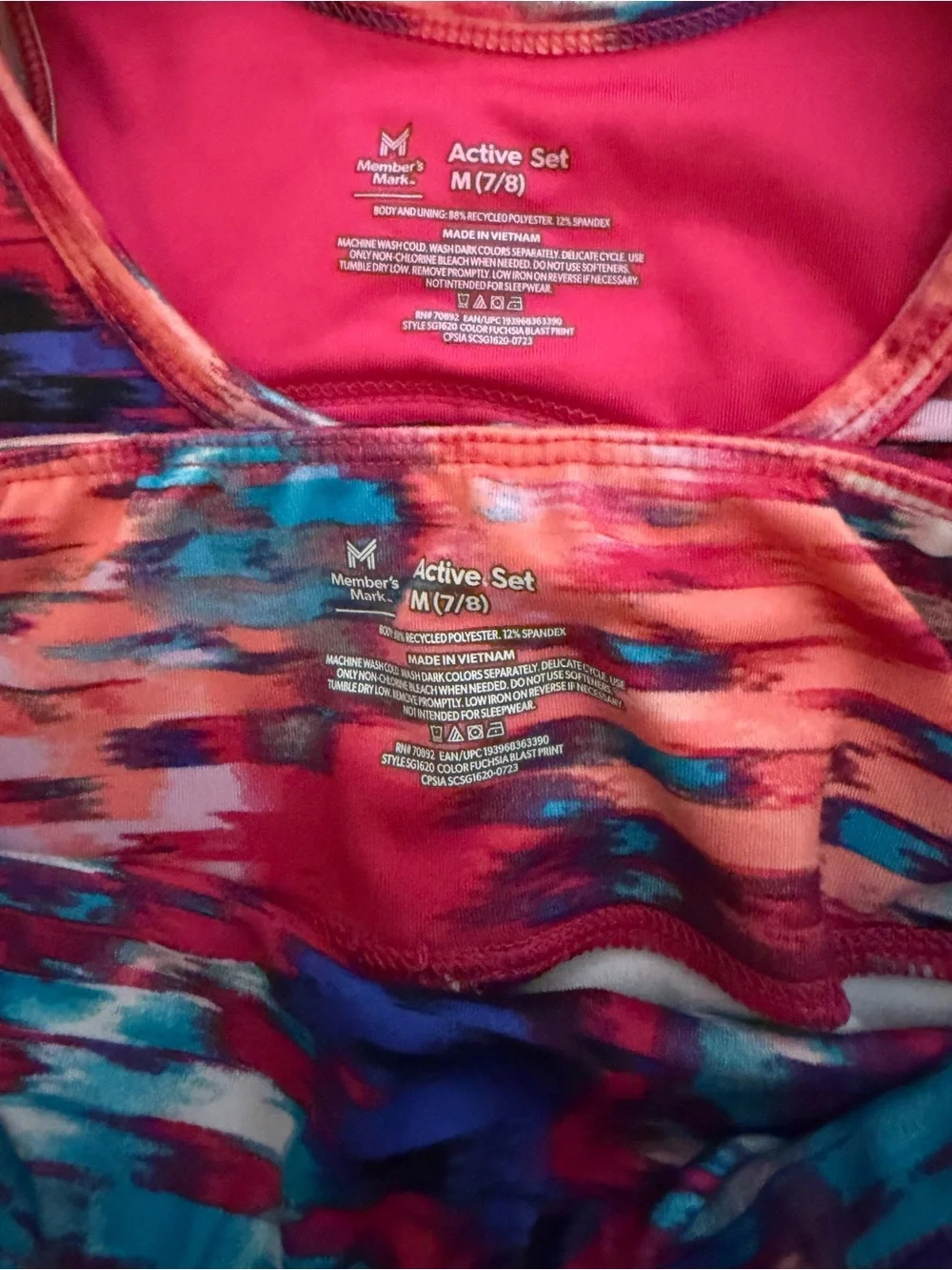 Girls' Pink & Blue Active Bike Shorts - Performance Knit
